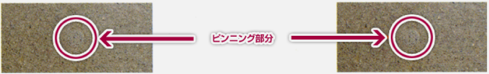 キャップ一体型の全ネジピンで綺麗な仕上げ